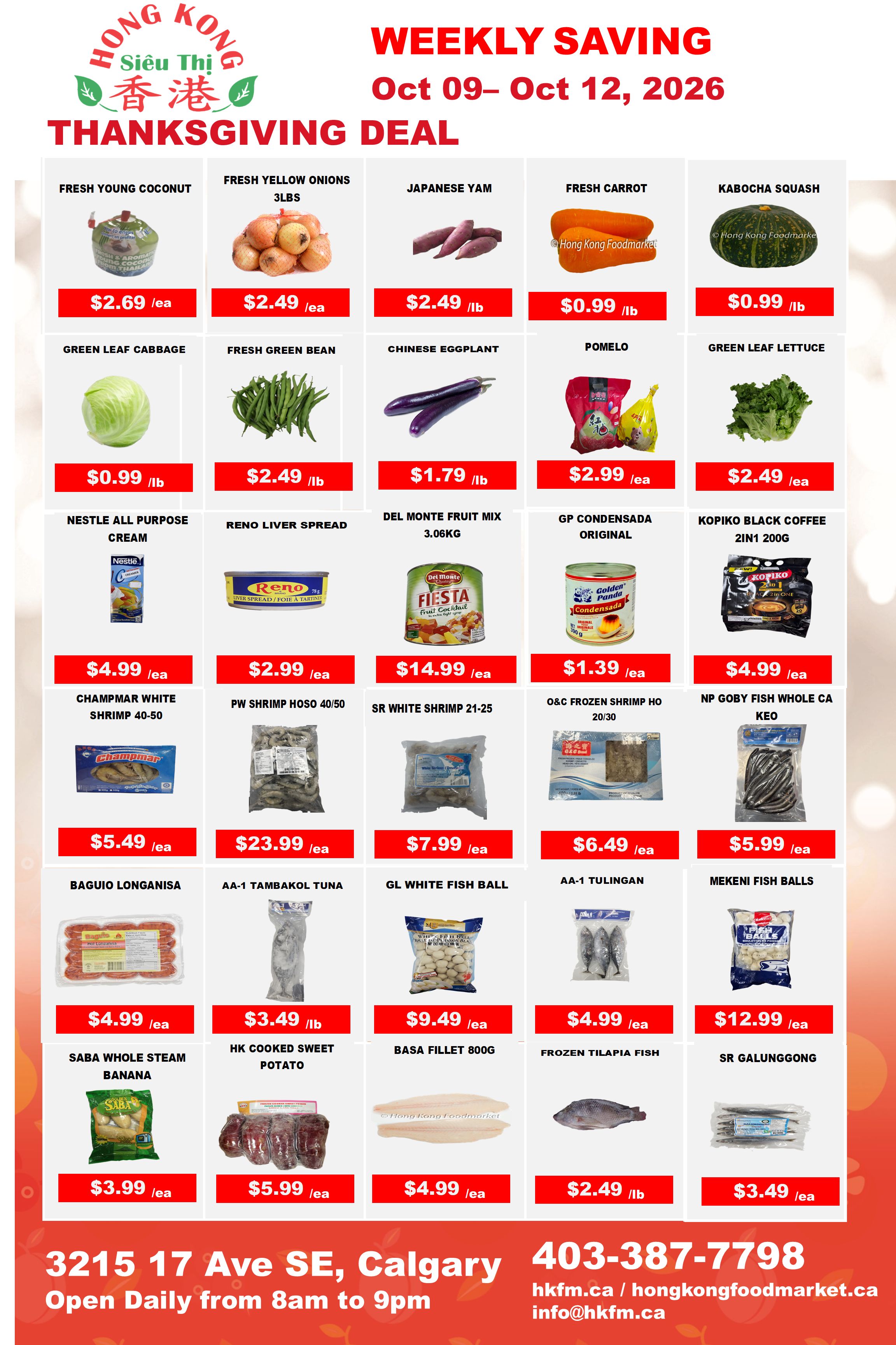 Hong Kong Food Market Flyer October 9 to 12