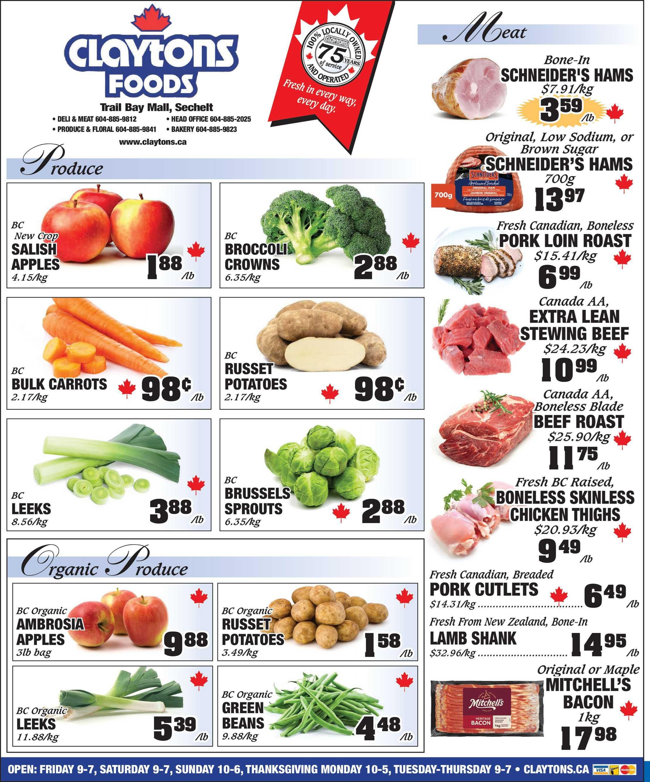 Claytons Heritage Market Flyer October 9 to 15