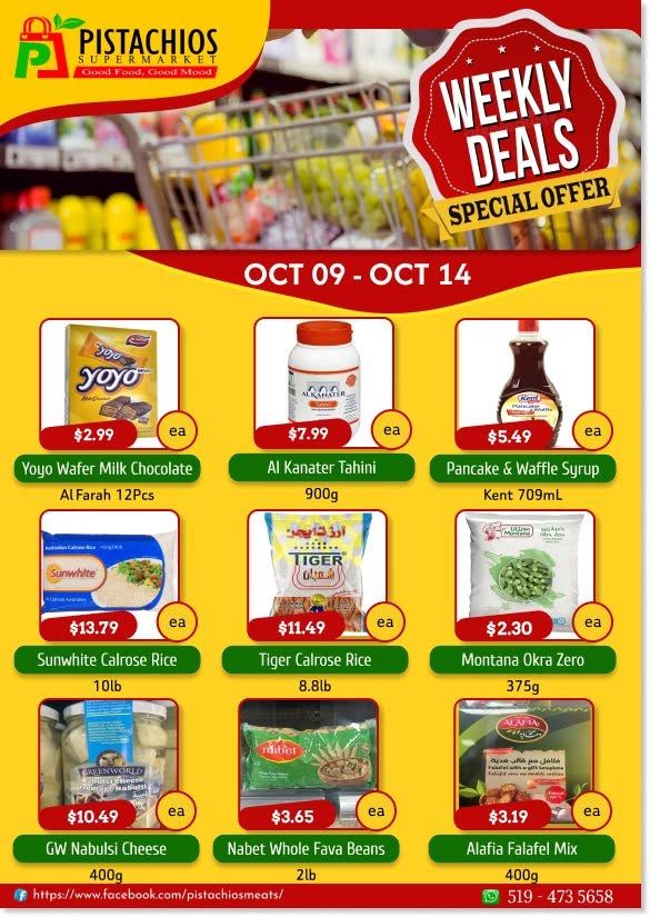 Pistachios Supermarket Flyer October 9 to 14
