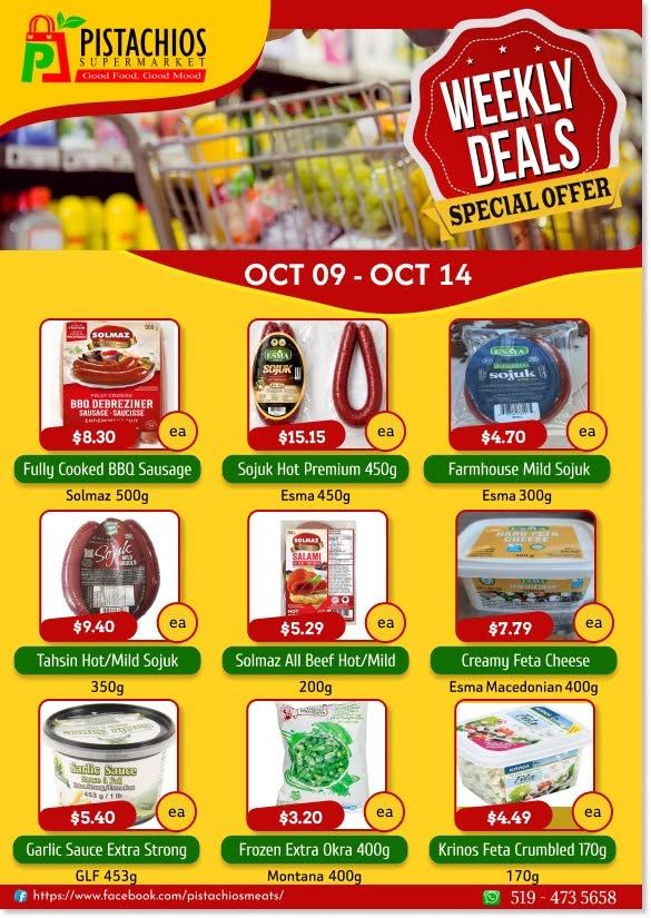 Pistachios Supermarket Flyer October 9 to 14