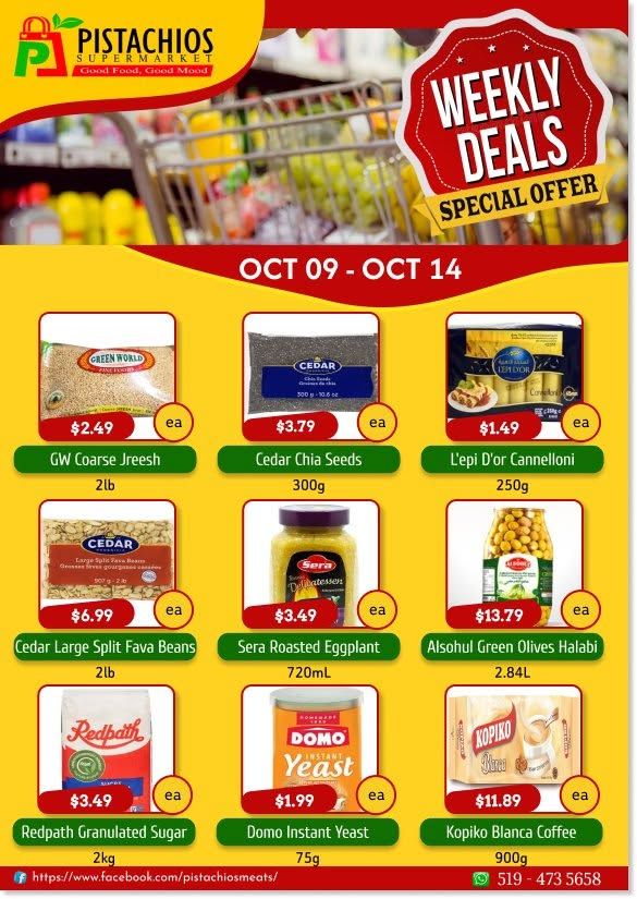 Pistachios Supermarket Flyer October 9 to 14