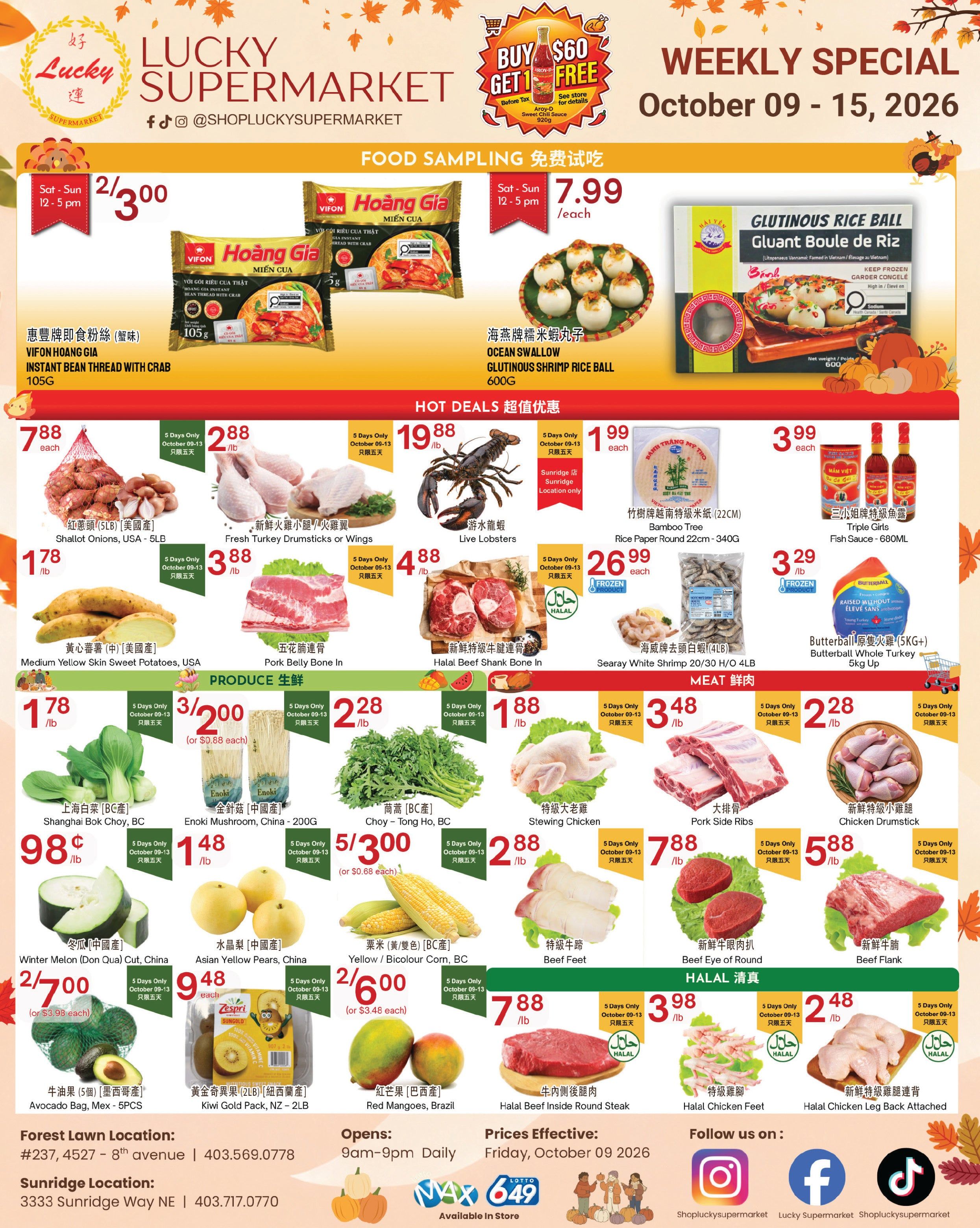 Lucky Supermarket (Calgary) Flyer October 9 to 15