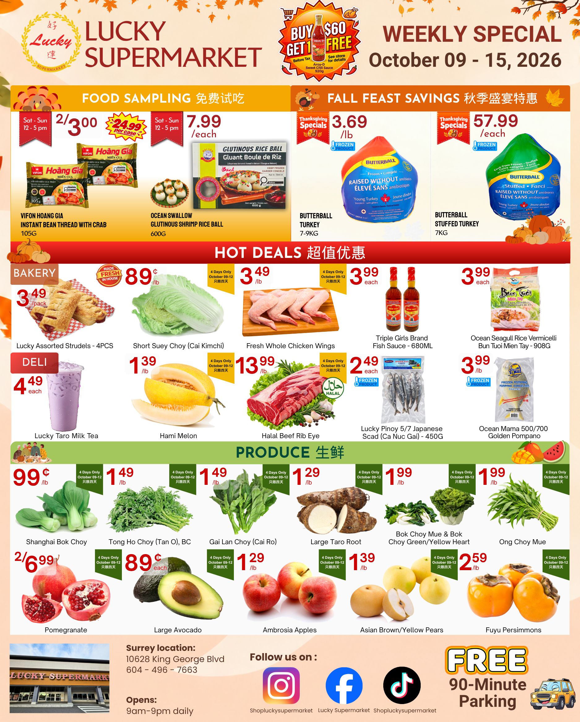 Lucky Supermarket (Surrey) Flyer October 9 to 15