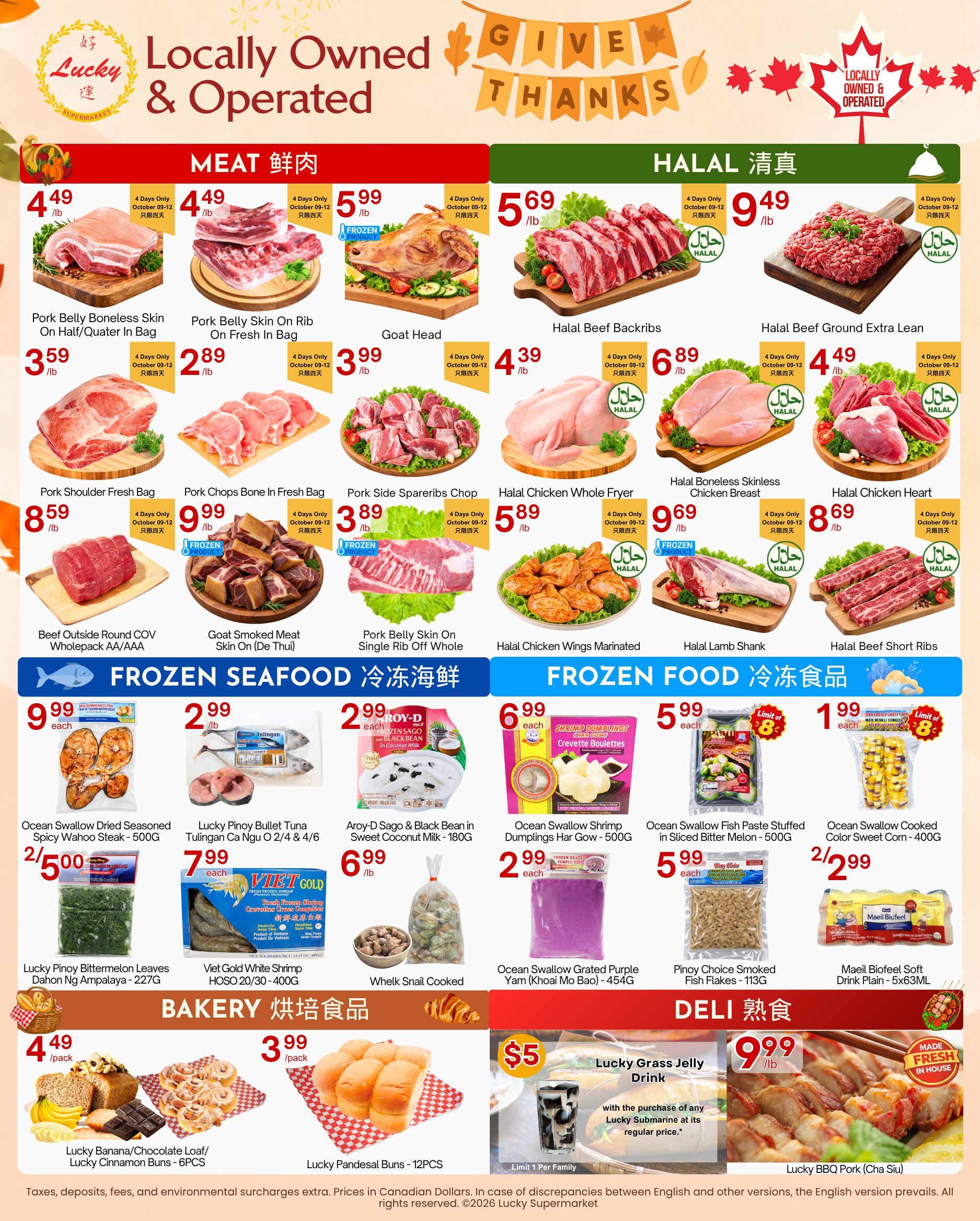 Lucky Supermarket (Surrey) Flyer October 9 to 15