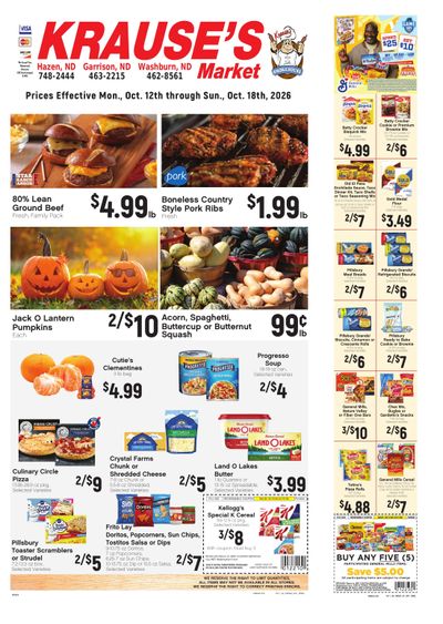 Krause's SuperValu Weekly Ad October 12 - 18, 2026