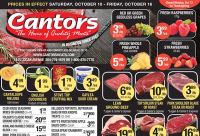 Cantor's Meats Flyer October 10 to 16