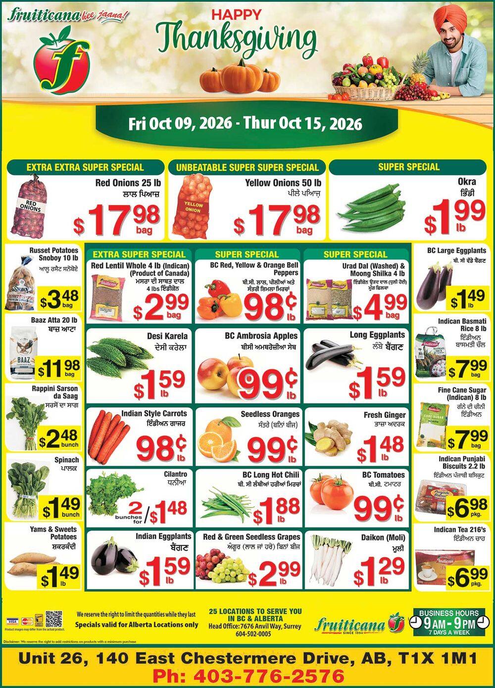 Fruiticana (Chestermere) Flyer October 9 to 15