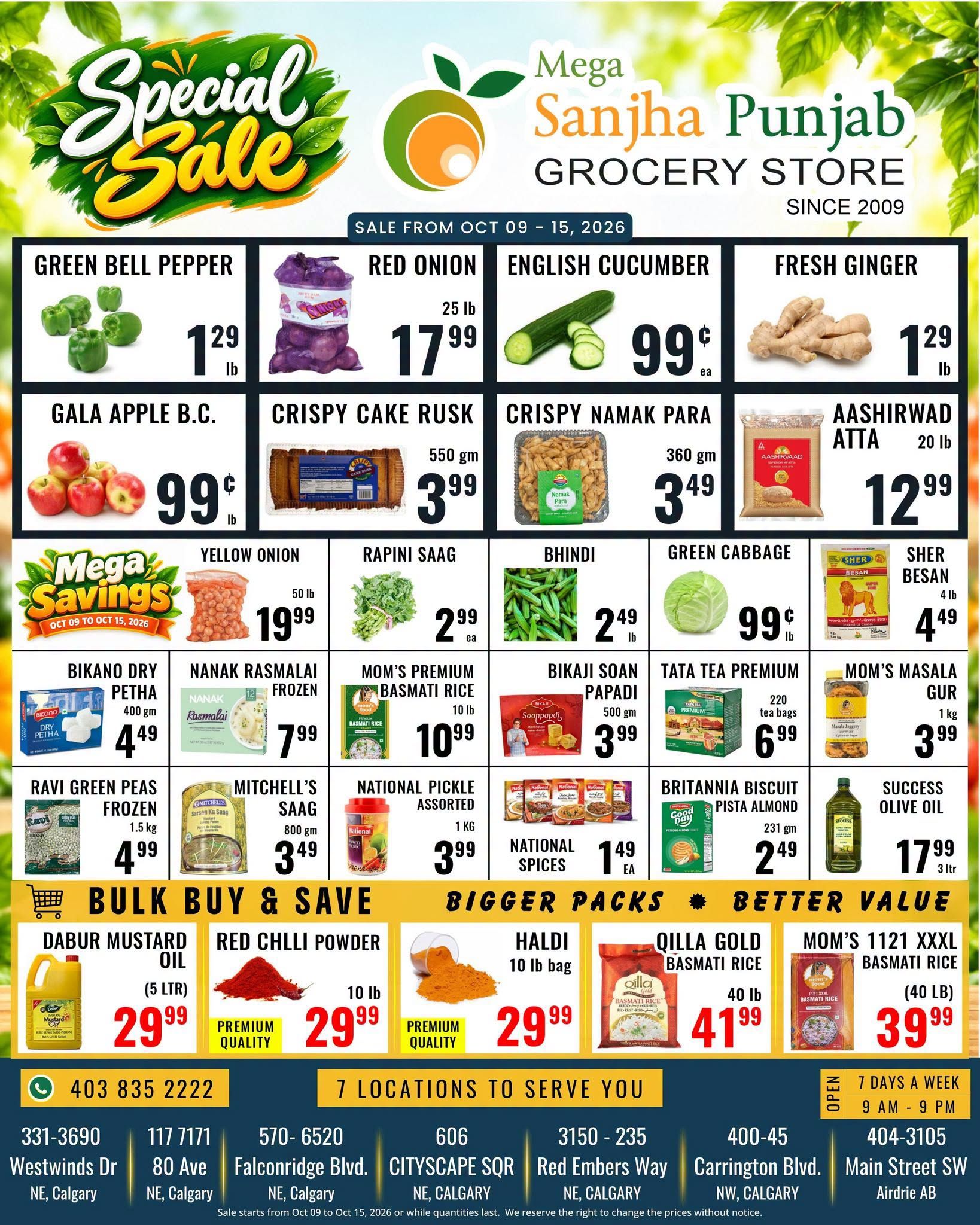 Sanjha Punjab Grocery Store Flyer October 9 to 15