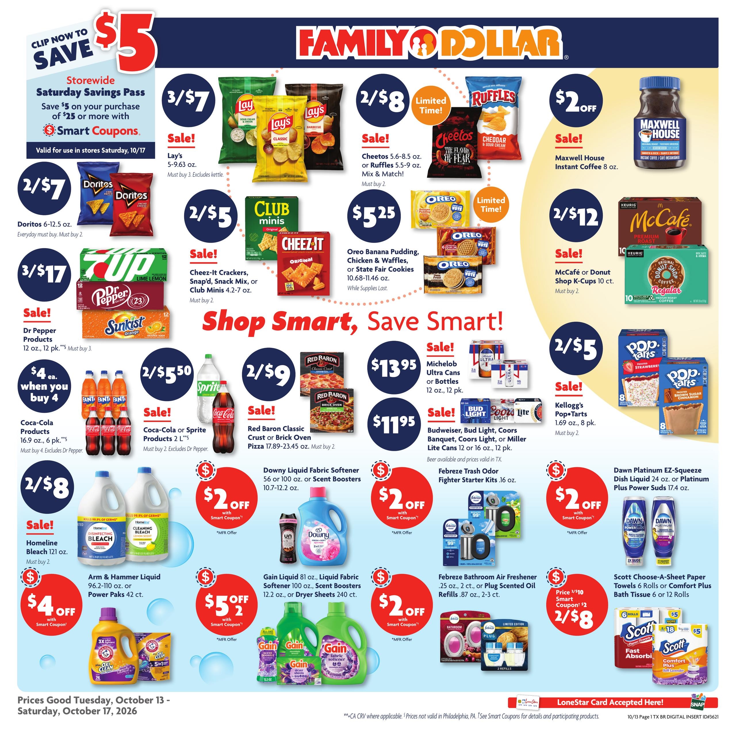 Family Dollar (Alief Area, TX) Weekly Ad October 13 - 17, 2026