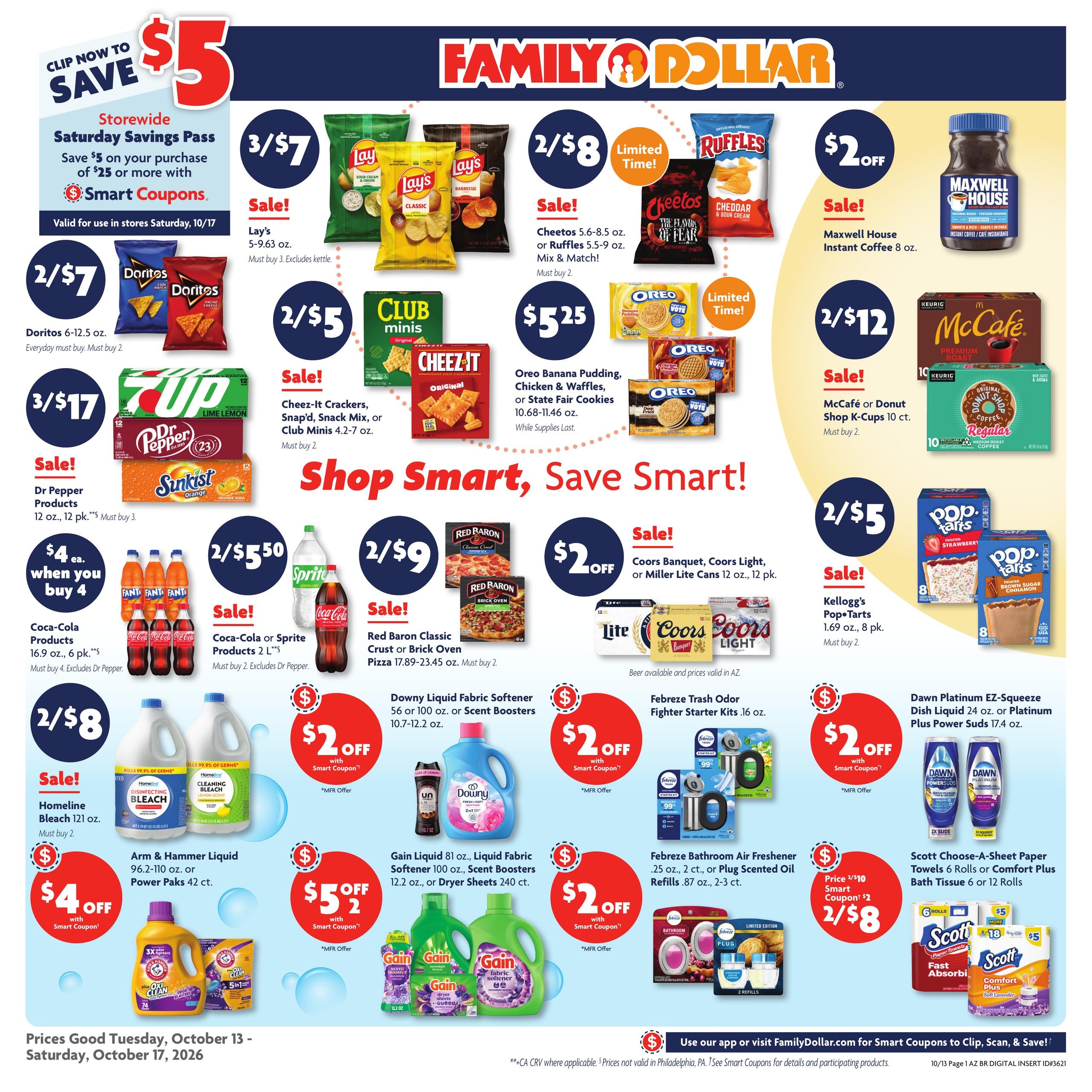 Family Dollar (Bullhead City Area, AZ) Weekly Ad October 13 - 17, 2026