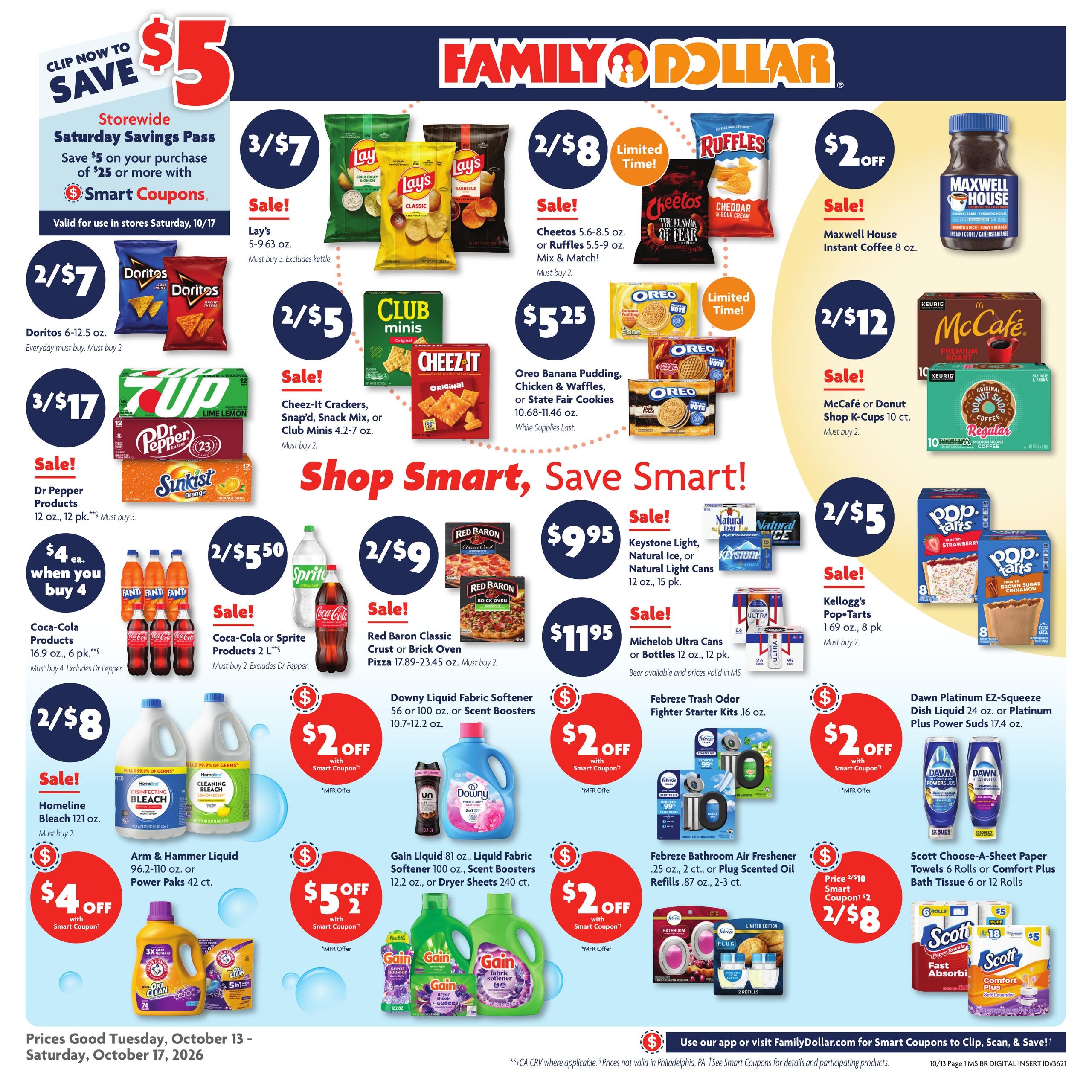 Family Dollar (Hughes Area, AR) Weekly Ad October 13 - 17, 2026