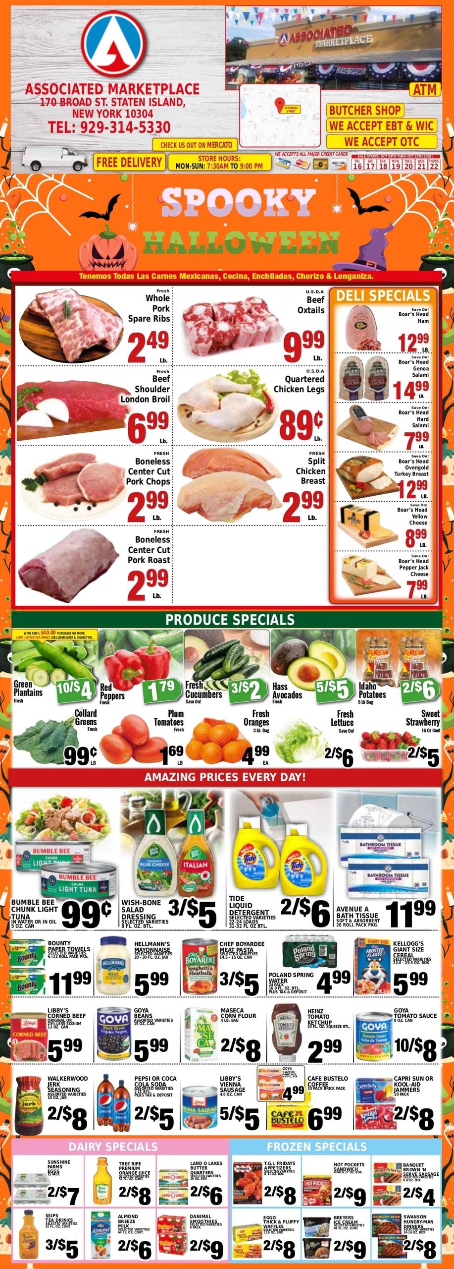 Associated Supermarkets (Elizabeth-Newark Area, NJ) Weekly Ad October 9 - 15, 2026