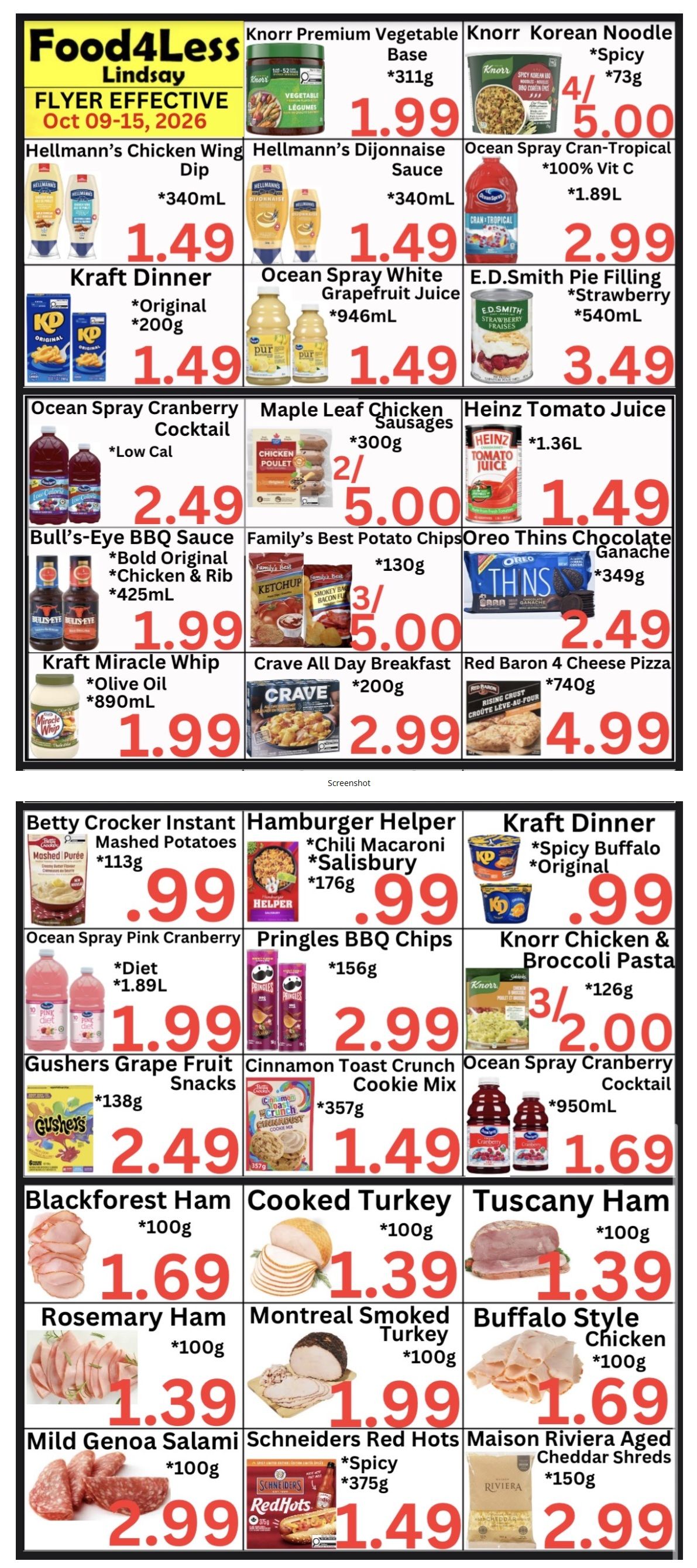 Food 4 Less (Lindsay) Flyer October 9 to 15