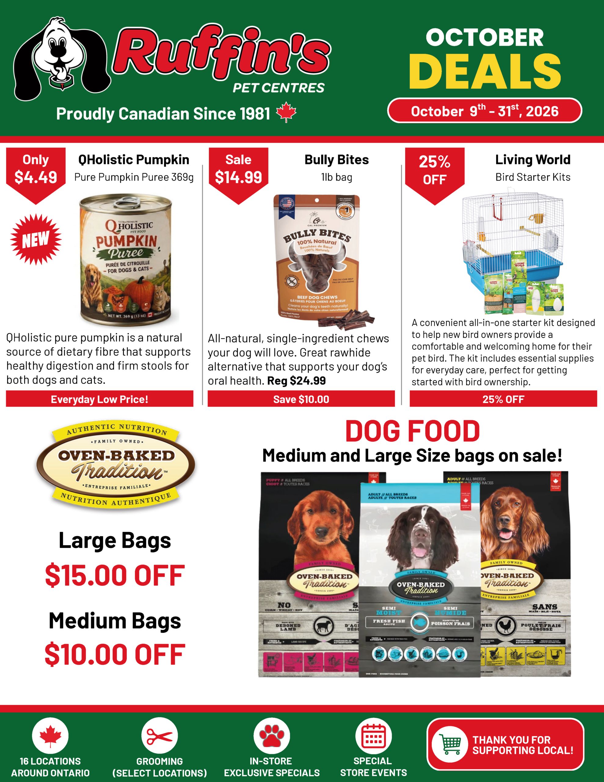Ruffin's Pet Centre Flyer October 9 to 31