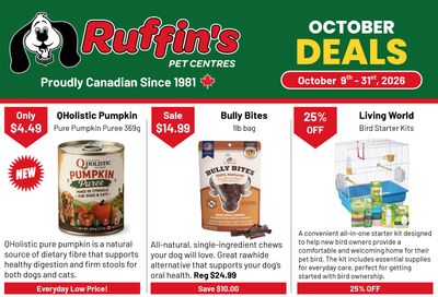 Ruffin's Pet Centre Flyer October 9 to 31