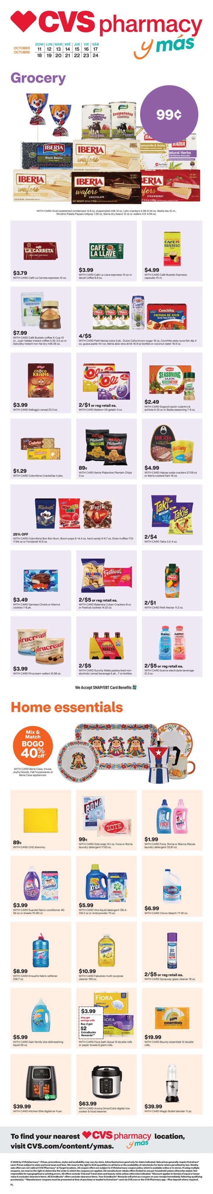 CVS Pharmacy (Apollo Beach Area, FL) y más Weekly Ad October 11 - 24, 2026