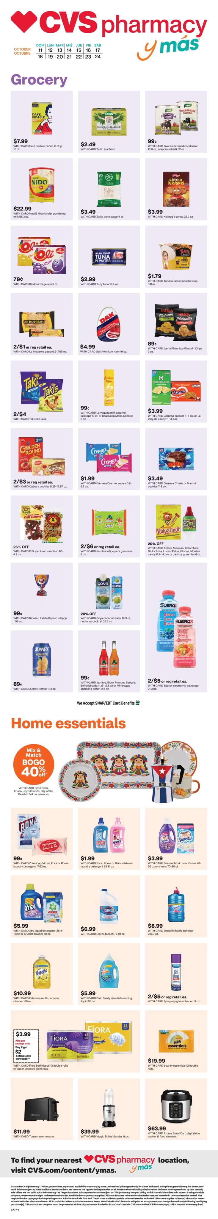 CVS Pharmacy (Alhambra Area, CA) y más Weekly Ad October 11 - 24, 2026