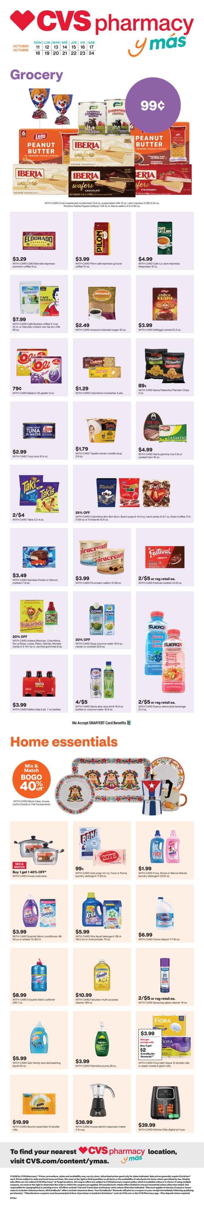 CVS Pharmacy (Bridgeport Area, CT) y más Weekly Ad October 11 - 24, 2026