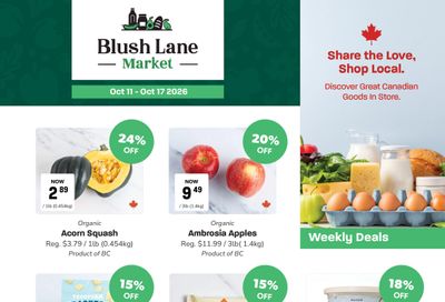 Blush Lane Organic Market Flyer October 11 to 17