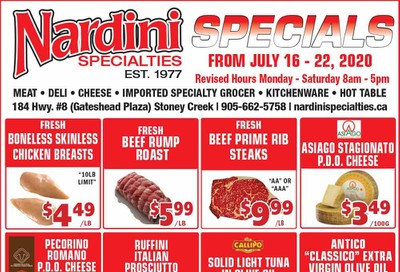 Nardini Specialties Flyer July 16 to 22