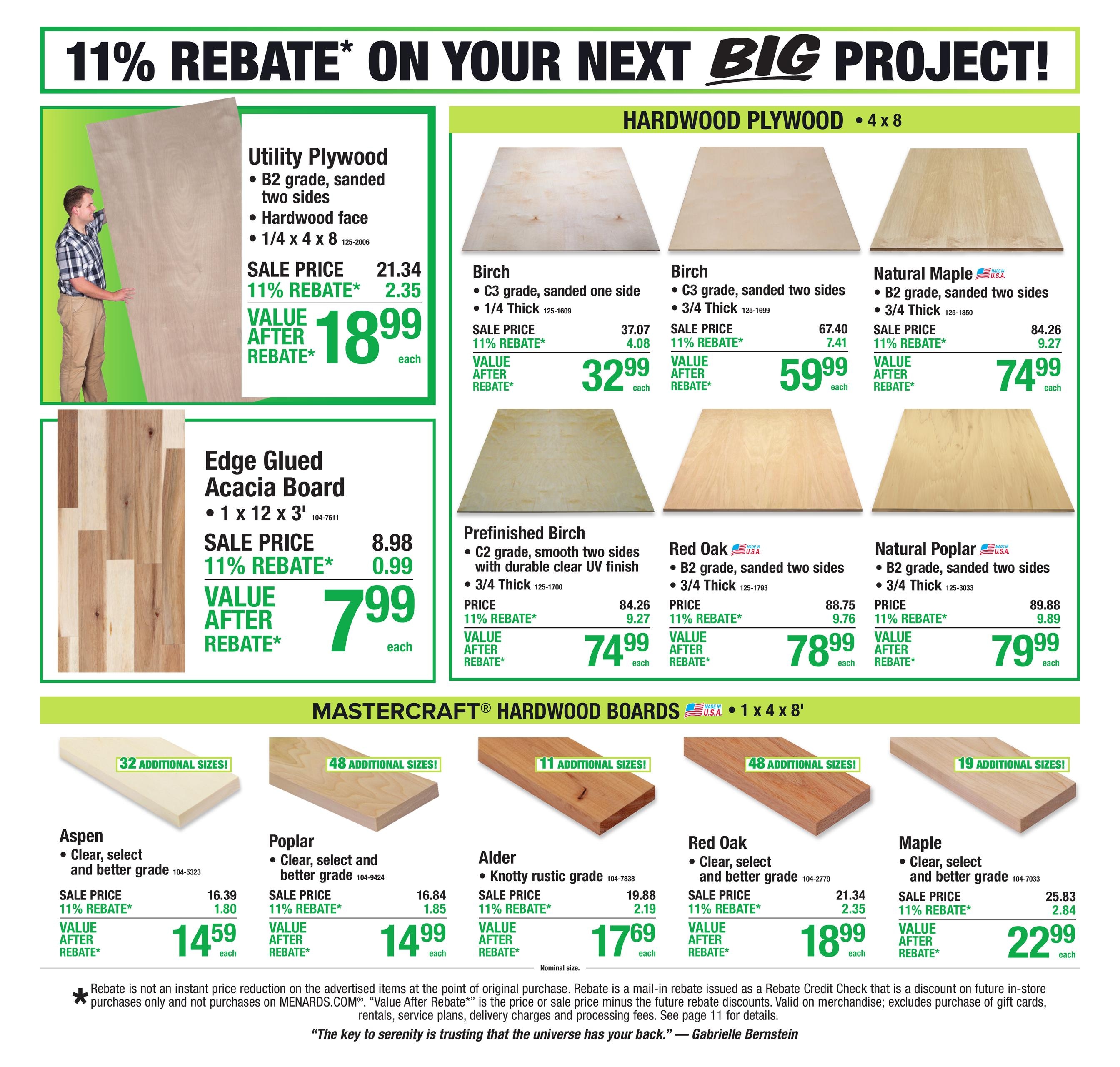 Menards (Hemlock Area, MI) 11% Rebate Sale Weekly Ad October 7 - 18, 2026