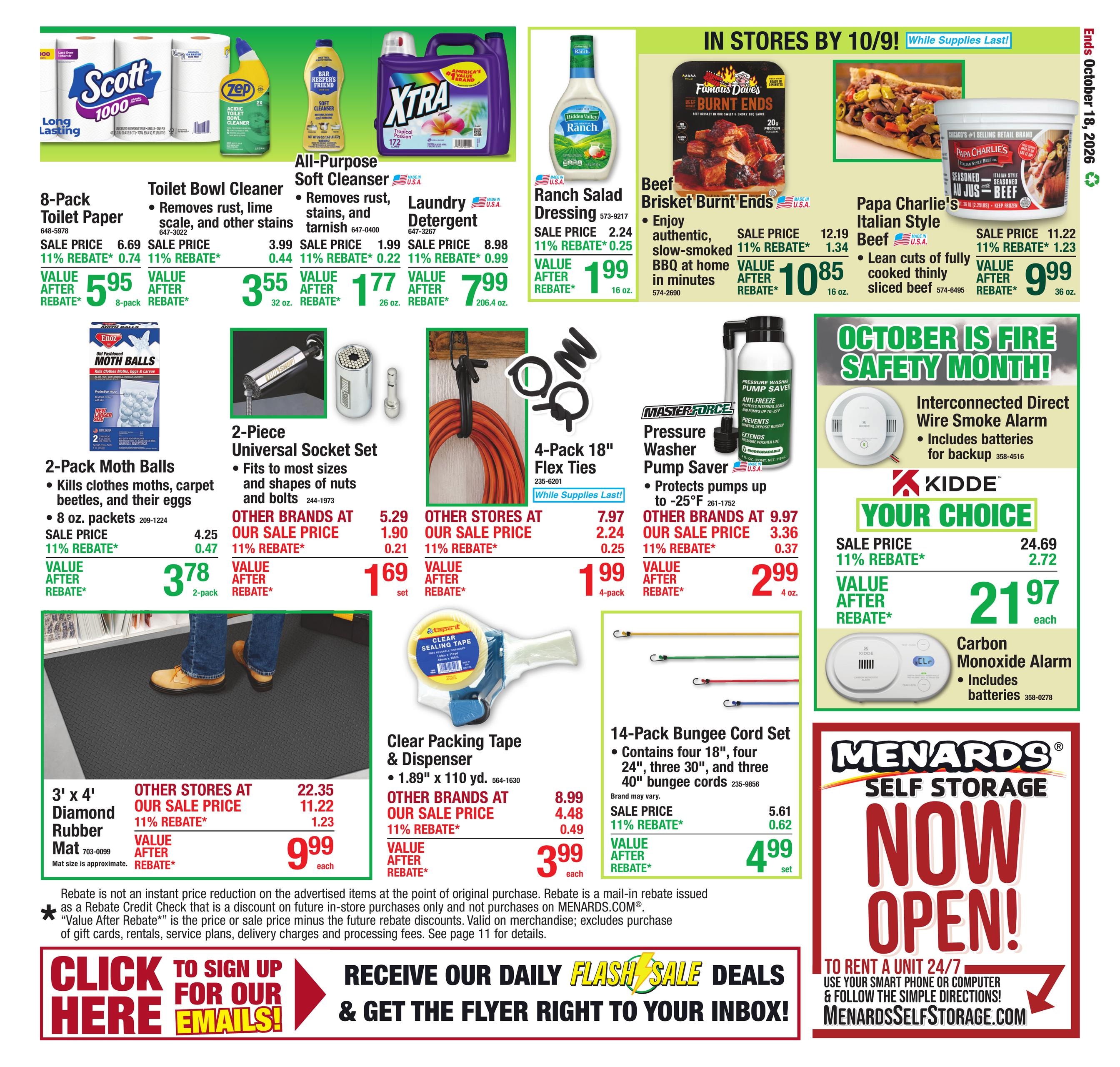 Menards (Hemlock Area, MI) 11% Rebate Sale Weekly Ad October 7 - 18, 2026