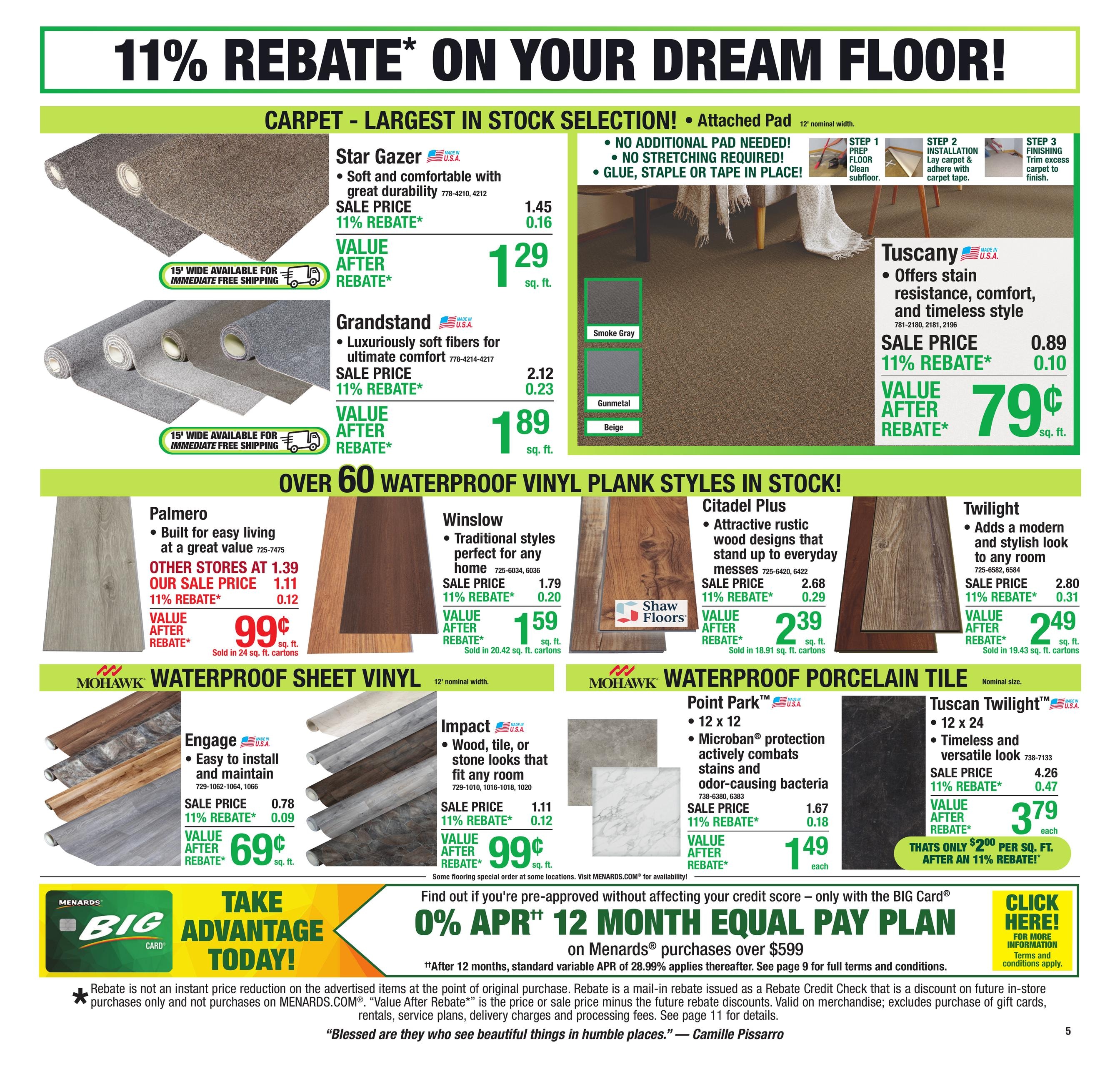 Menards (Hemlock Area, MI) 11% Rebate Sale Weekly Ad October 7 - 18, 2026