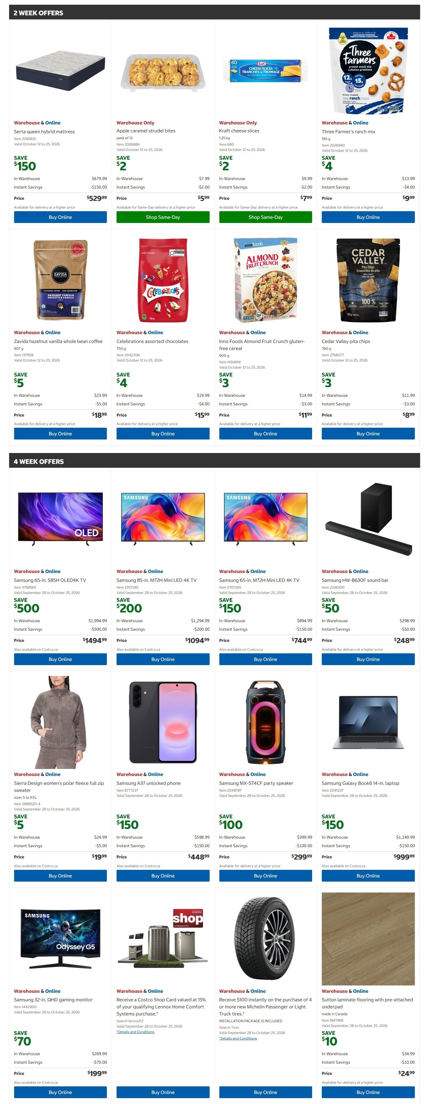 Costco (West, ON, Atlantic Canada) Warehouse Offers October 12 to 25