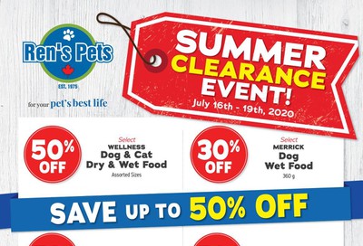 Ren's Pets Depot July Clearance Flyer July 16 to 19