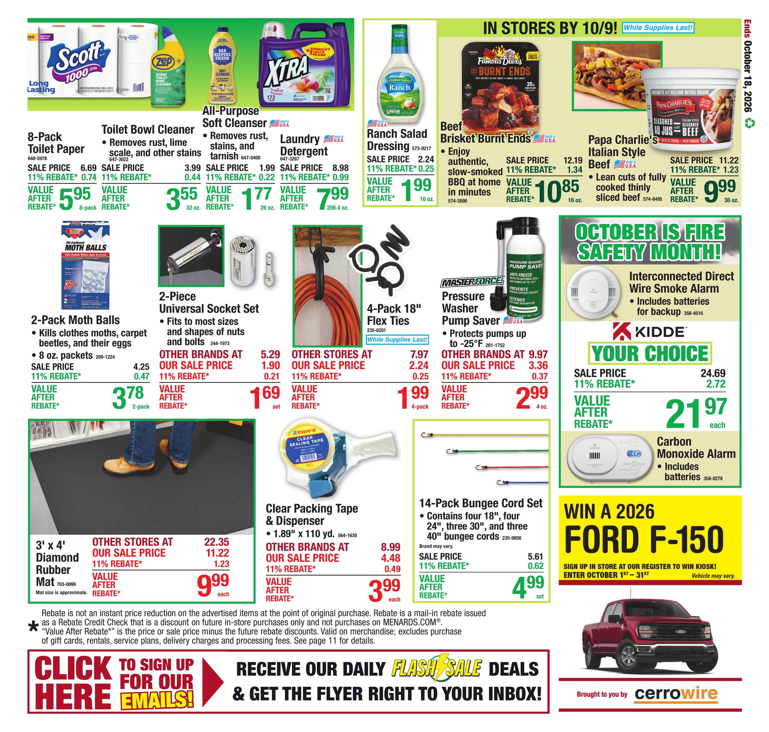 Menards (Princeton-Tiskilwa Area, IL) 11% Rebate Sale Weekly Ad October 7 - 18, 2026