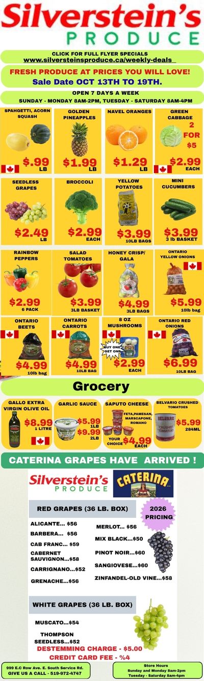 Silverstein's Produce Flyer October 13 to 19