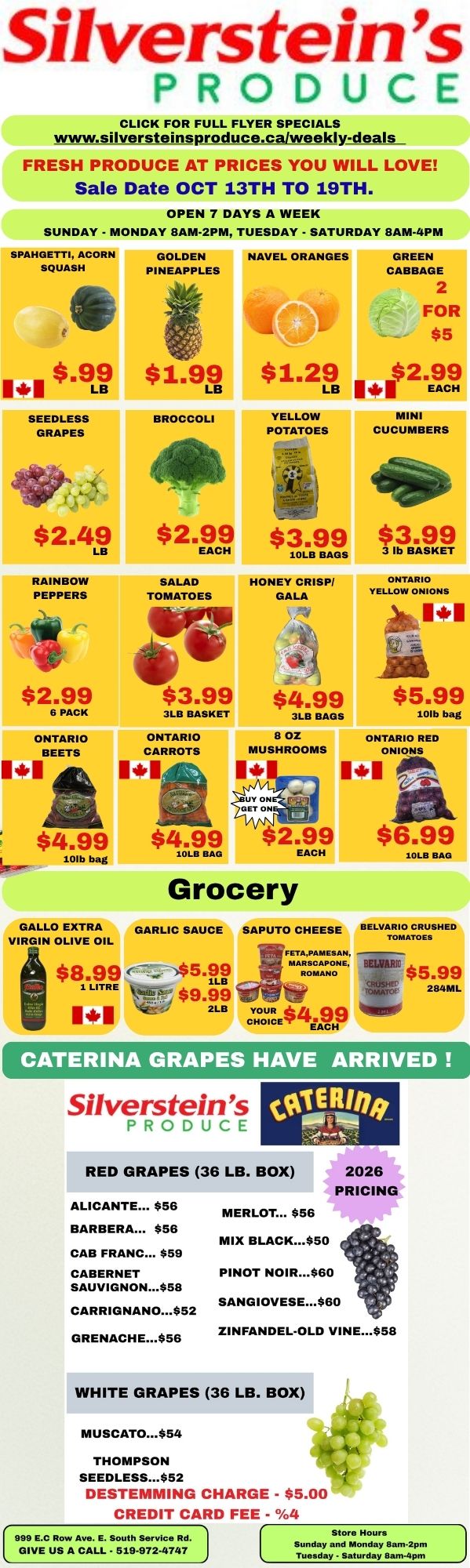 Silverstein's Produce Flyer October 13 to 19