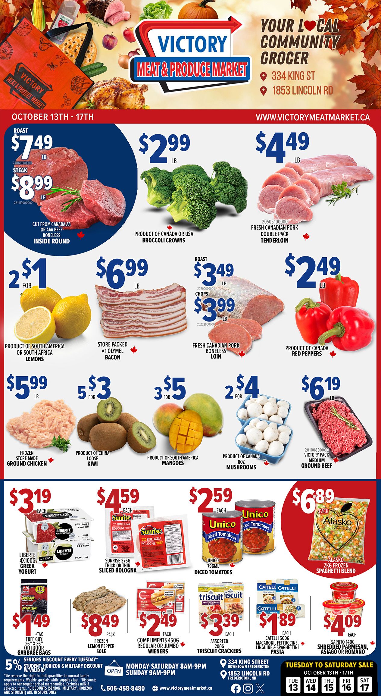 Victory Meat Market Flyer October 13 to 17