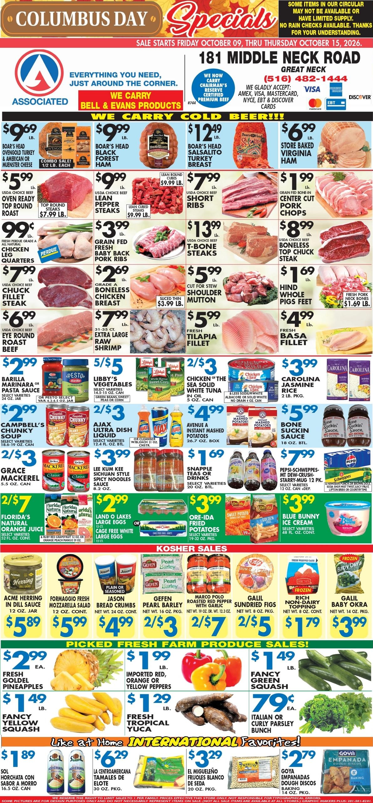 Associated Supermarkets (Glenwood Landing-Greenvale Area, NY) Weekly Ad October 9 - 15, 2026