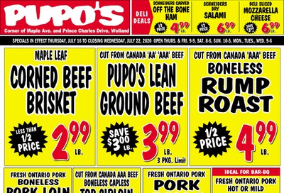 Pupo's Food Market Flyer July 16 to 22