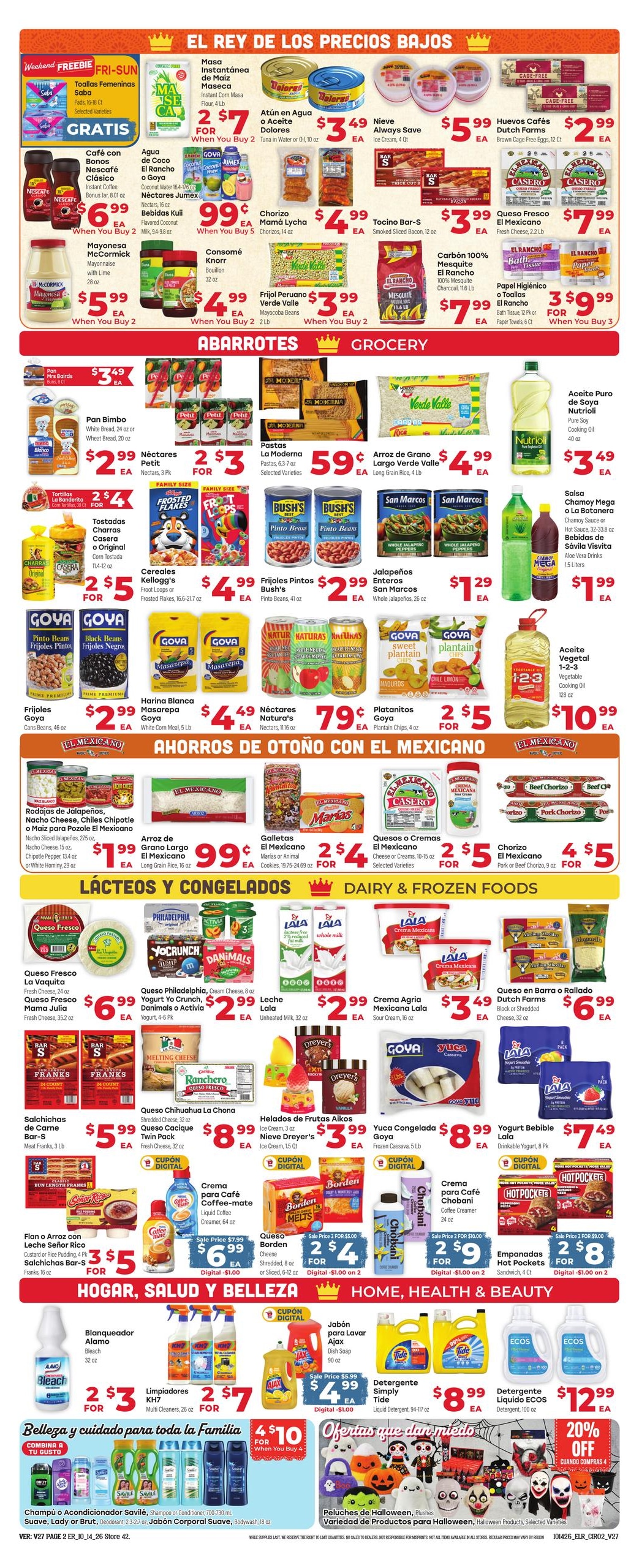 El Rancho Supermercado (Brownsville Area, TX) Weekly Ad October 14 - 20, 2026