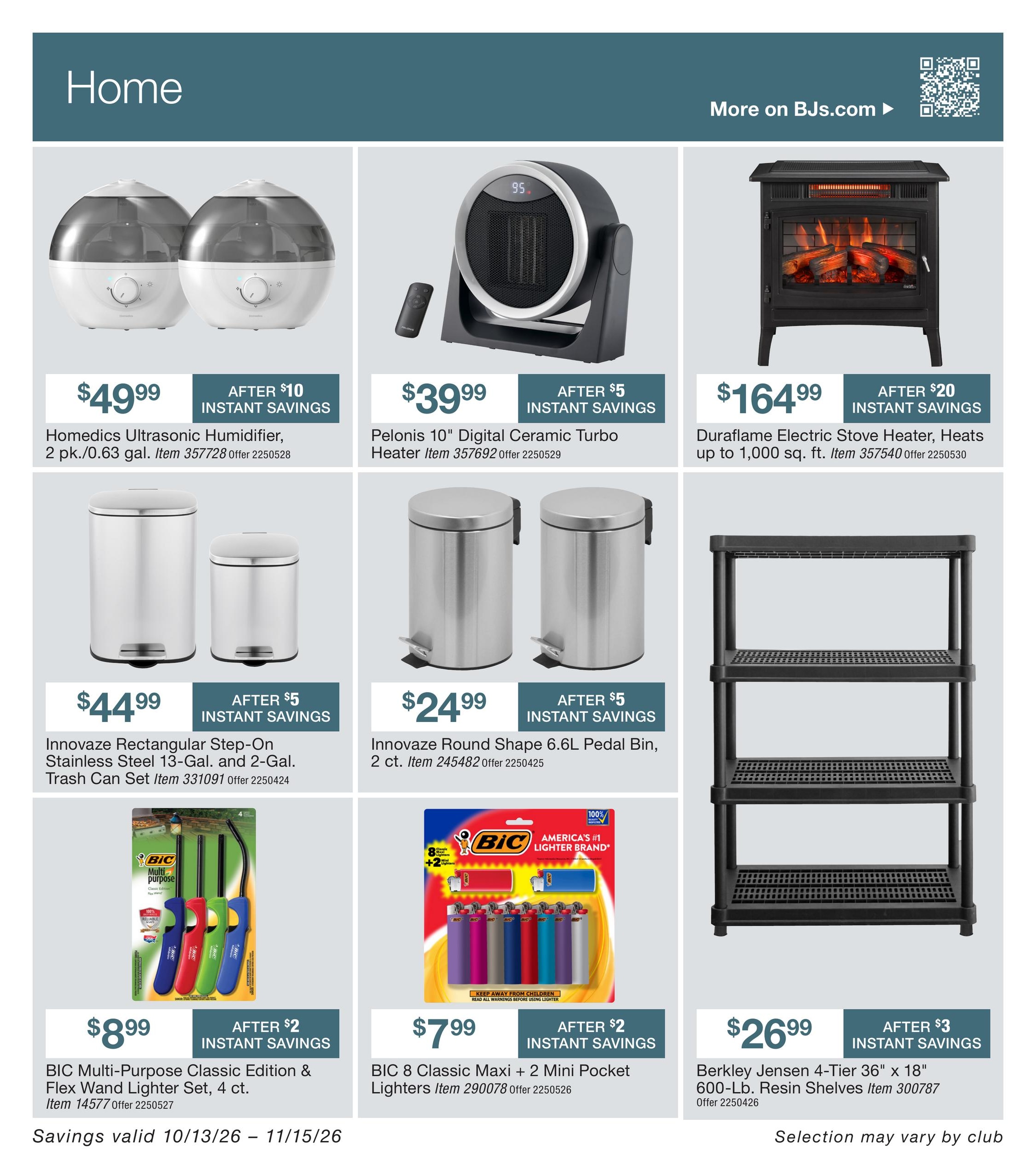 BJ's Wholesale Club Smart Saver Weekly Ad October 13 - November 15, 2026