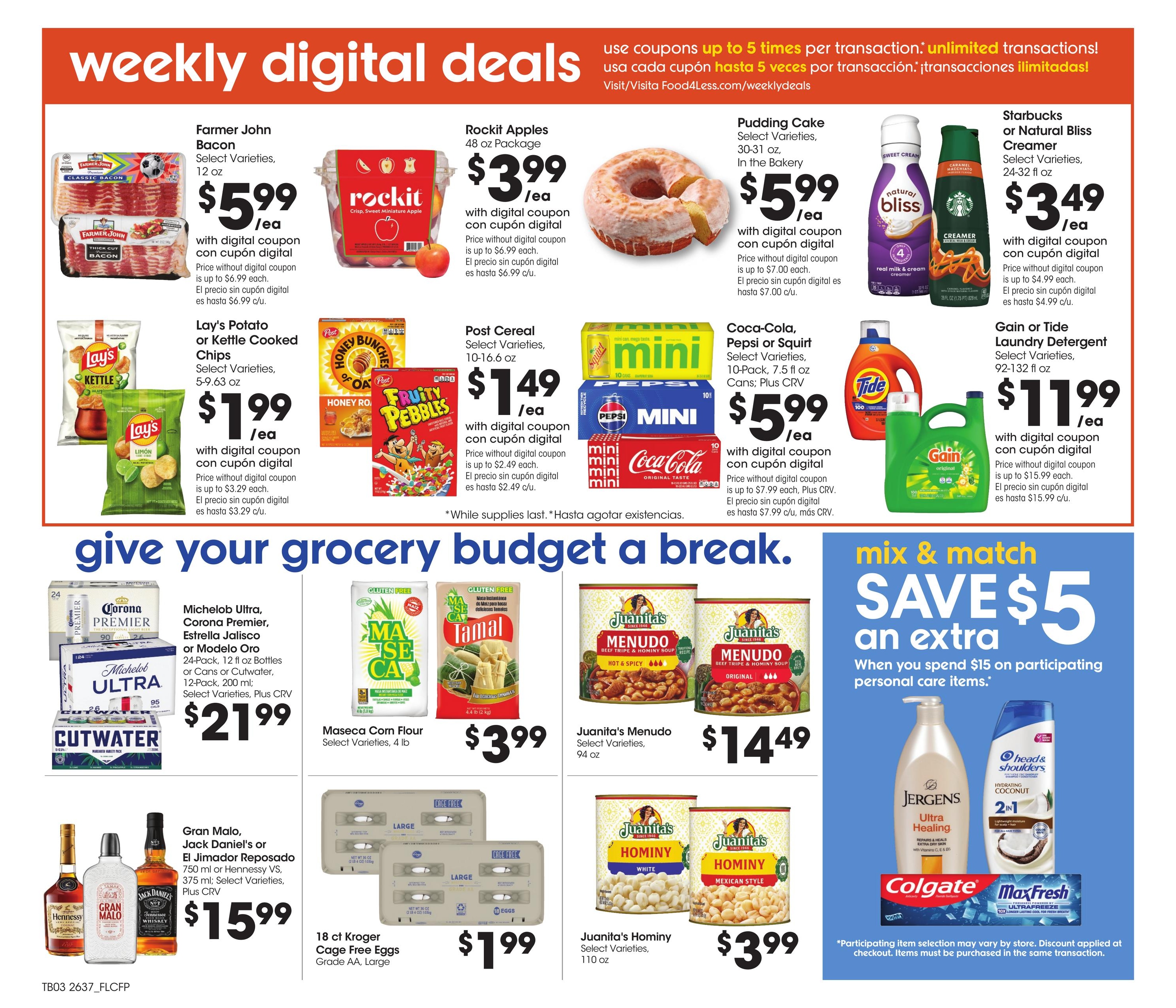 Food 4 Less (El Monte-West Covina Area, CA) California Weekly Ad October 14 - 20, 2026