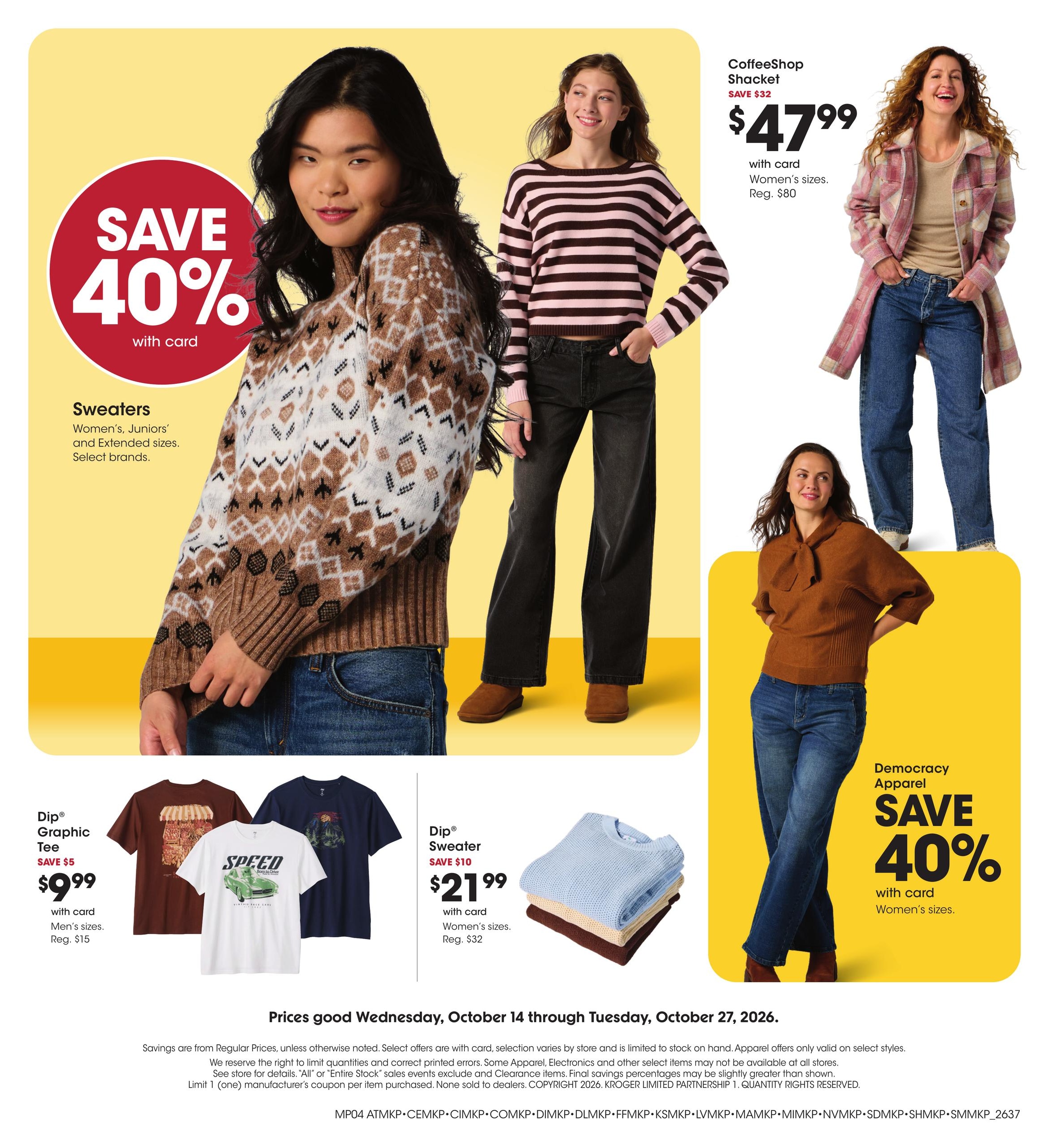 King Soopers Home & Apparel Weekly Ad October 14 - 27, 2026