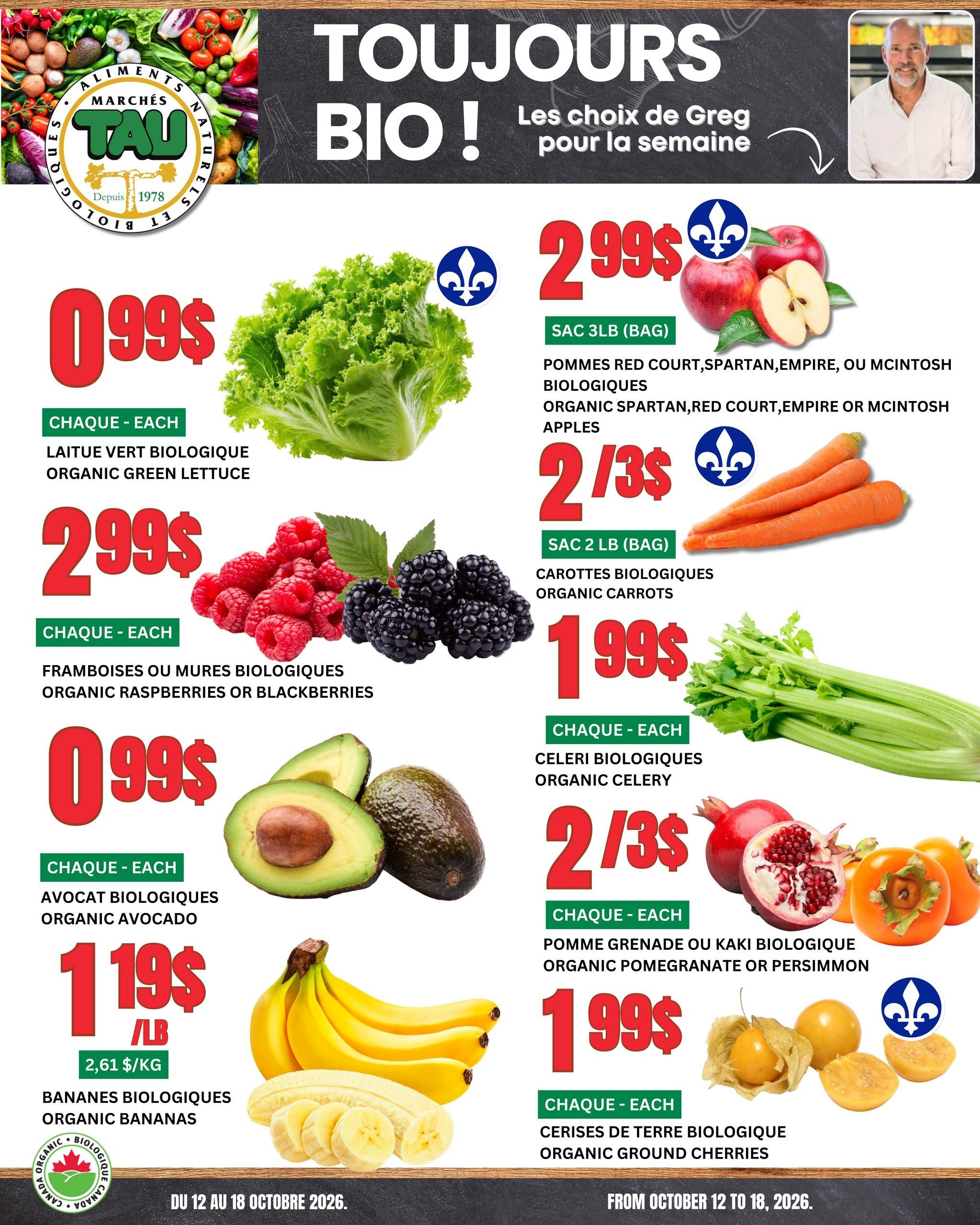 Marches Tau Produce Flyer October 12 to 18