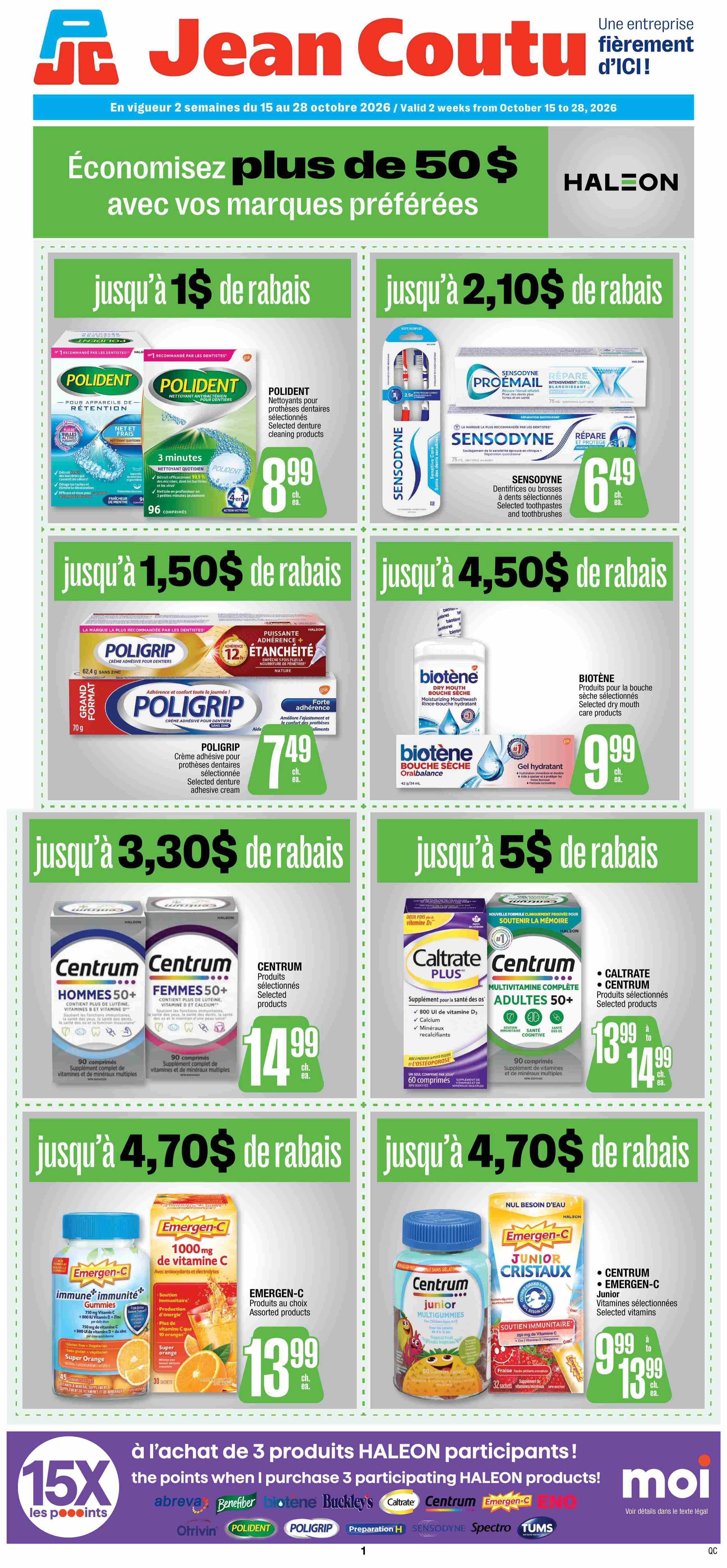 Jean Coutu Flyer October 15 to 28