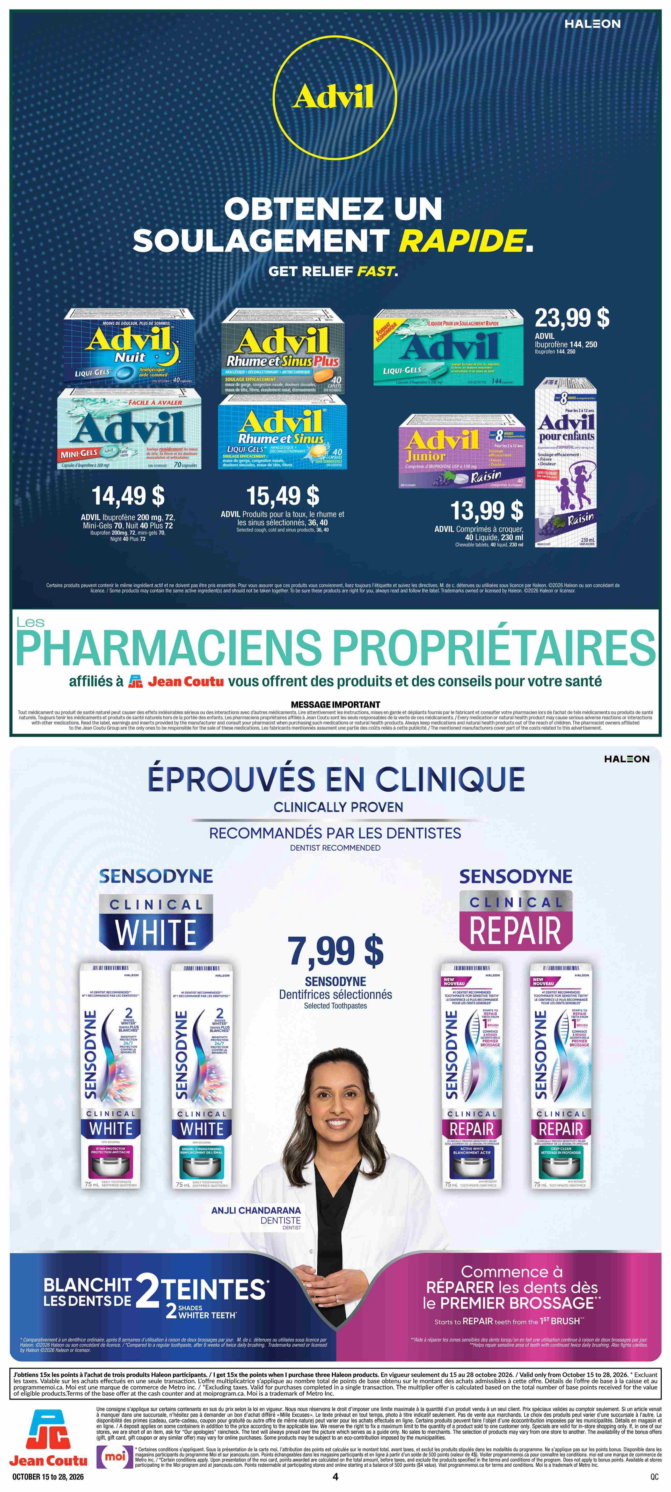 Jean Coutu Flyer October 15 to 28