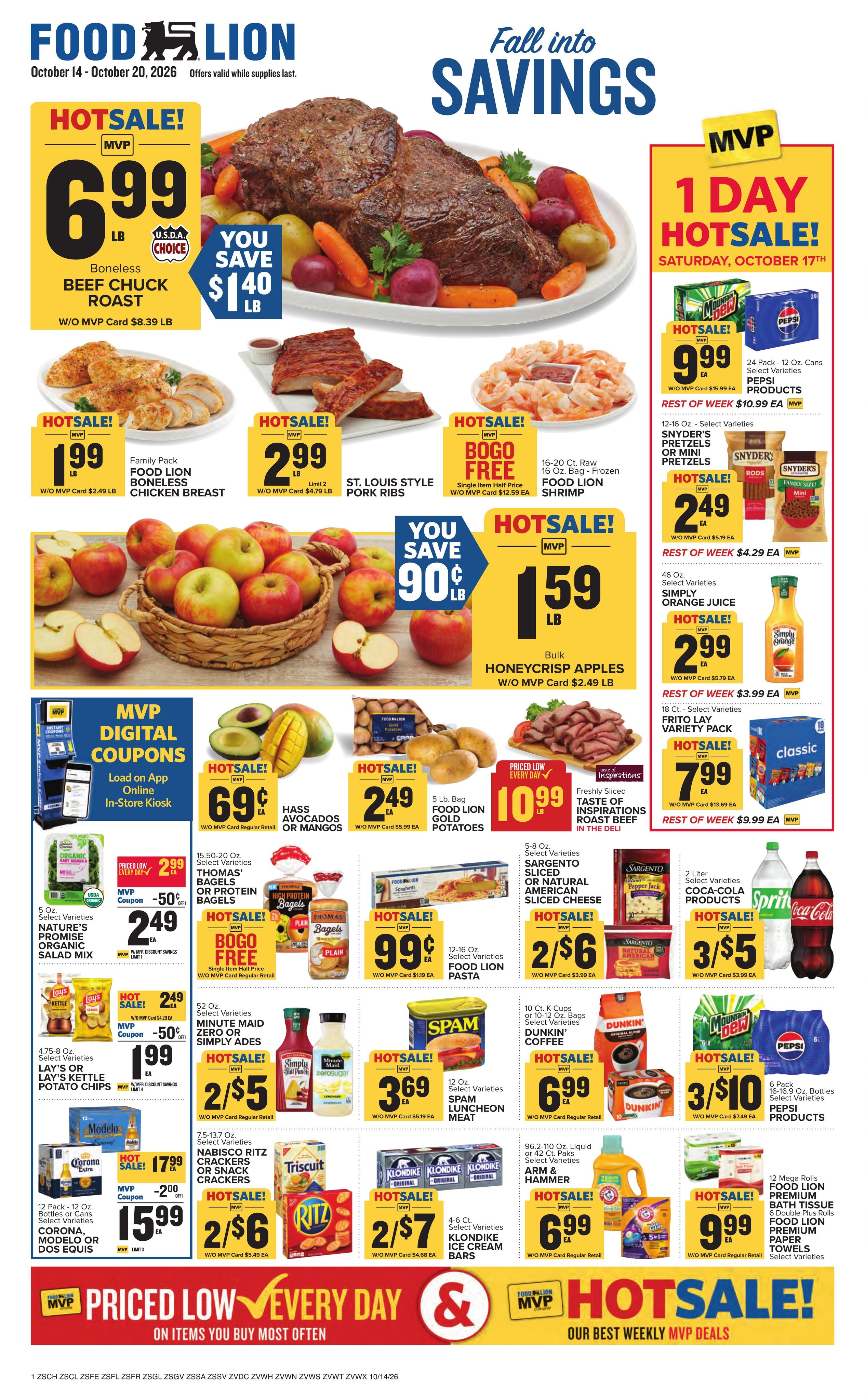 Food Lion (Simpsonville Area, SC) Weekly Ad October 14 - 20, 2026