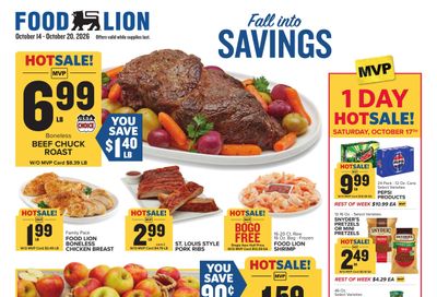Food Lion (Simpsonville Area, SC) Weekly Ad October 14 - 20, 2026