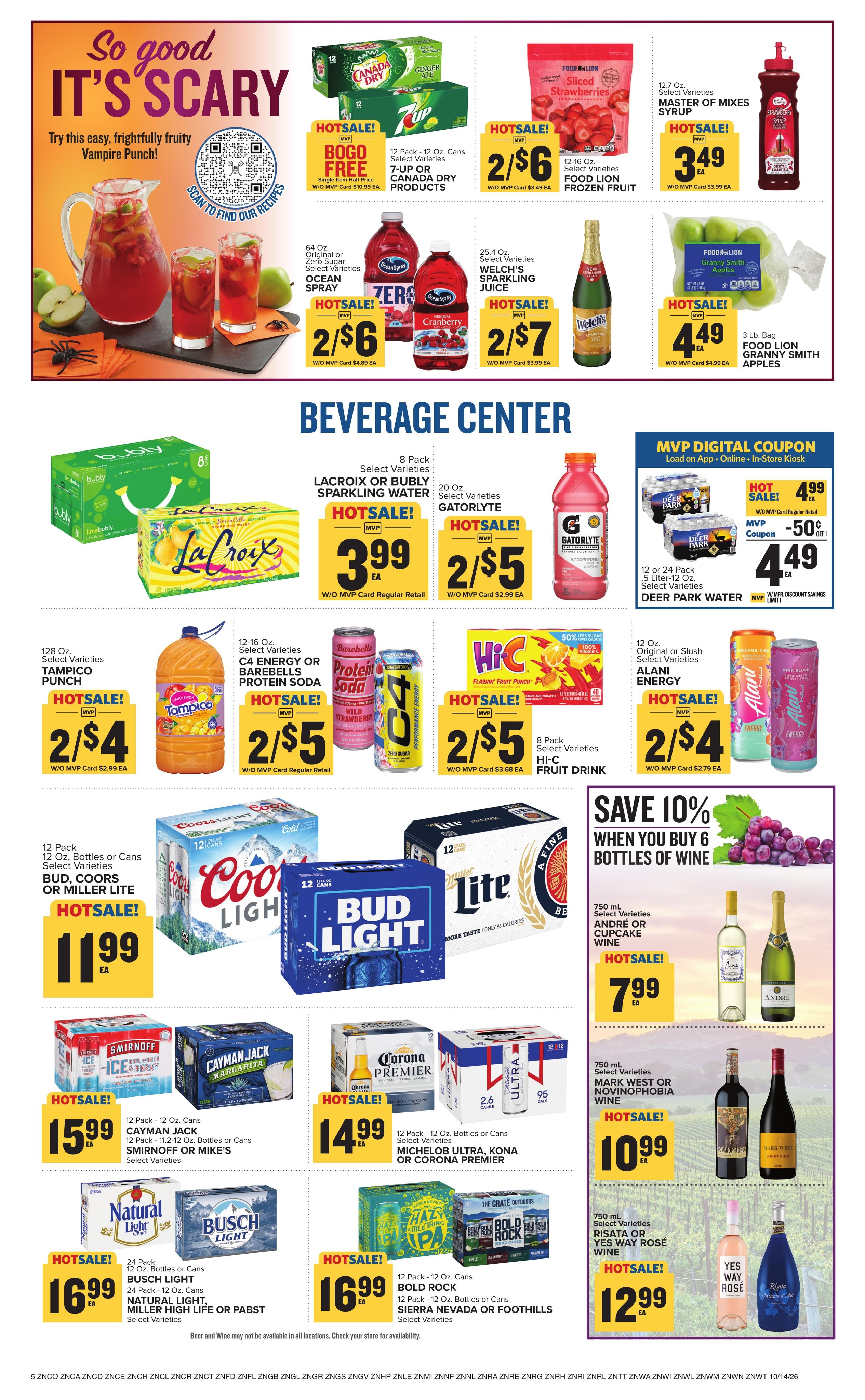 Food Lion (Wilmington Area, NC) Weekly Ad October 14 - 20, 2026