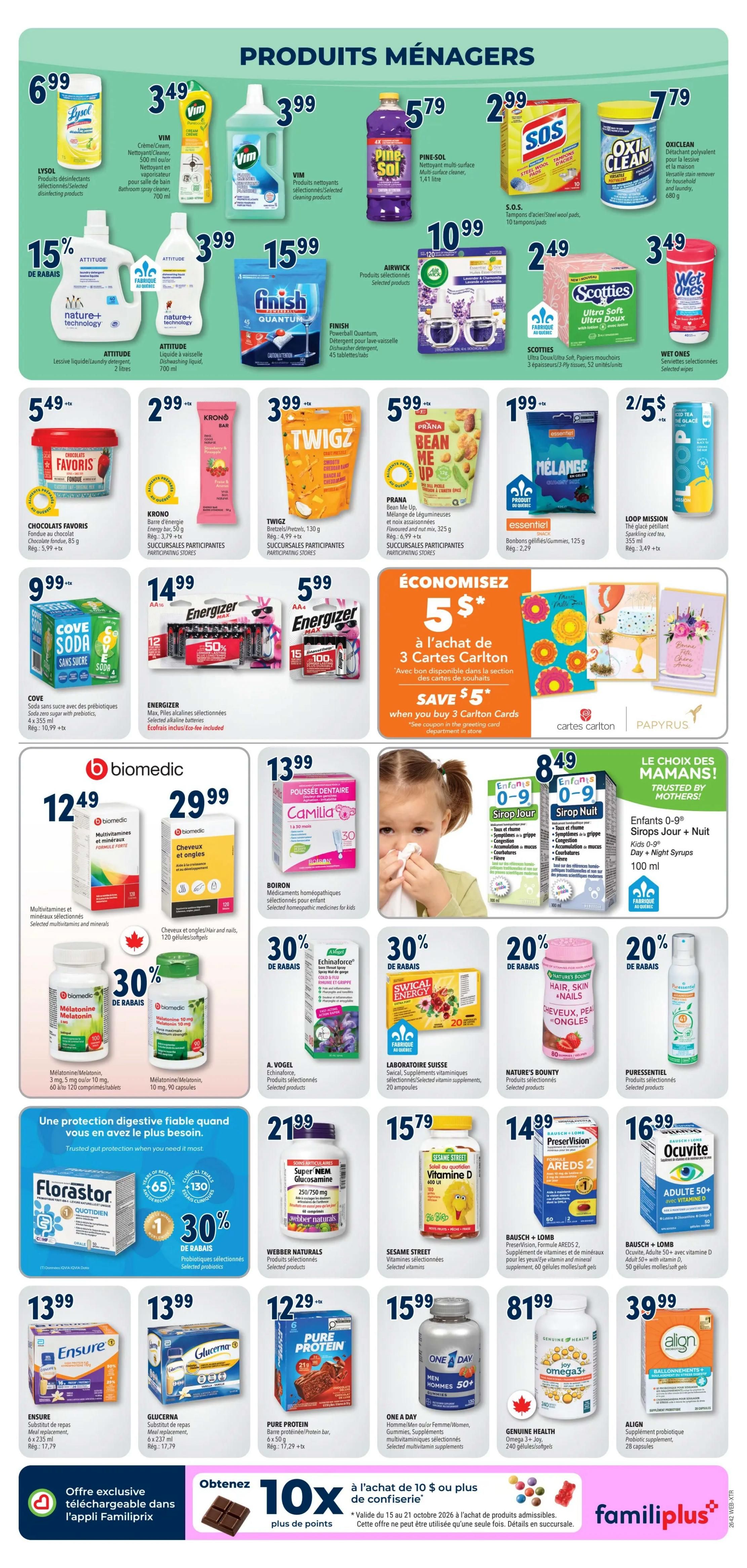 Familiprix Extra Flyer October 15 to 21