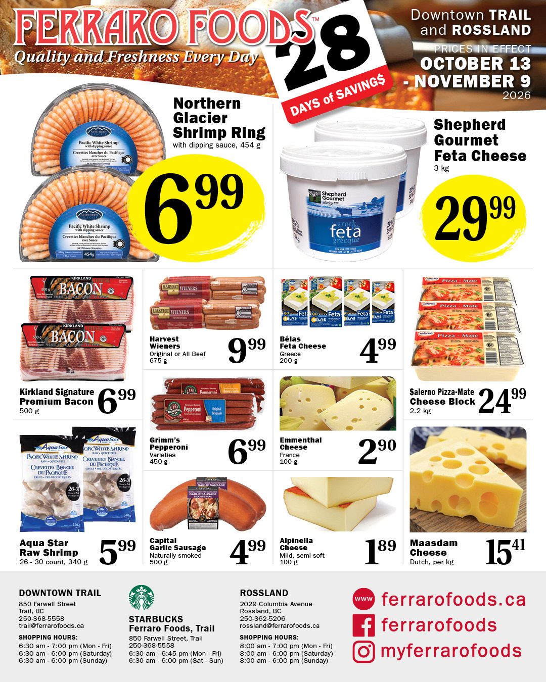 Ferraro Foods Monthly Flyer October 13 to November 9