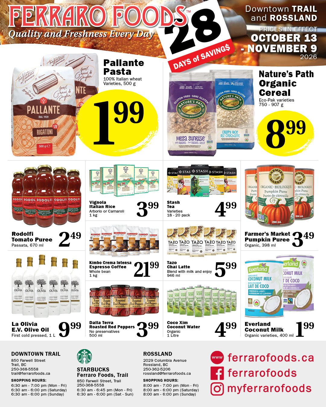 Ferraro Foods Monthly Flyer October 13 to November 9