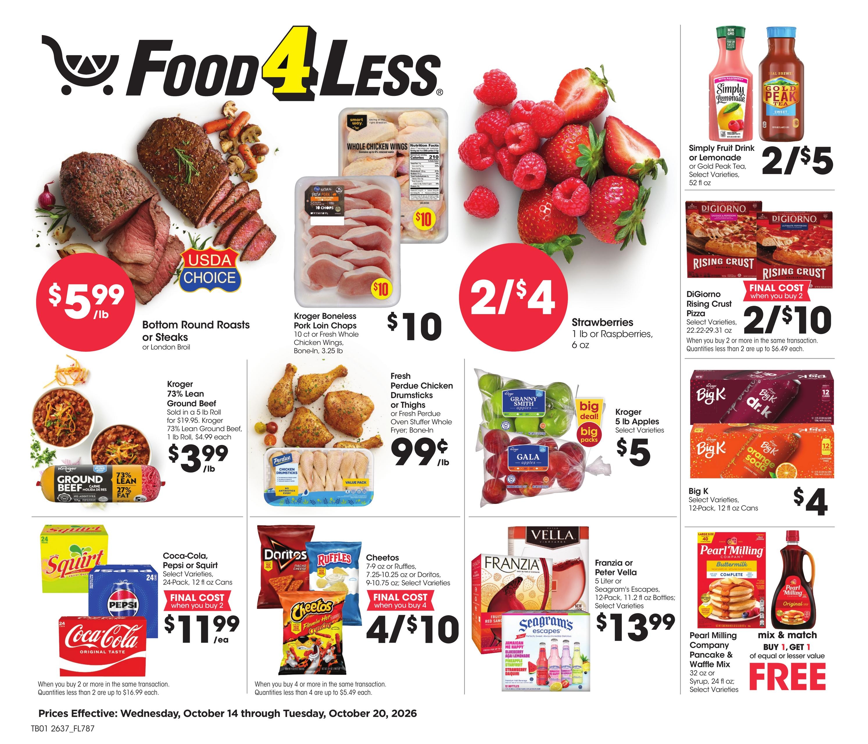Food 4 Less (Hammond Area, IN) Chicago Weekly Ad October 14 - 20, 2026