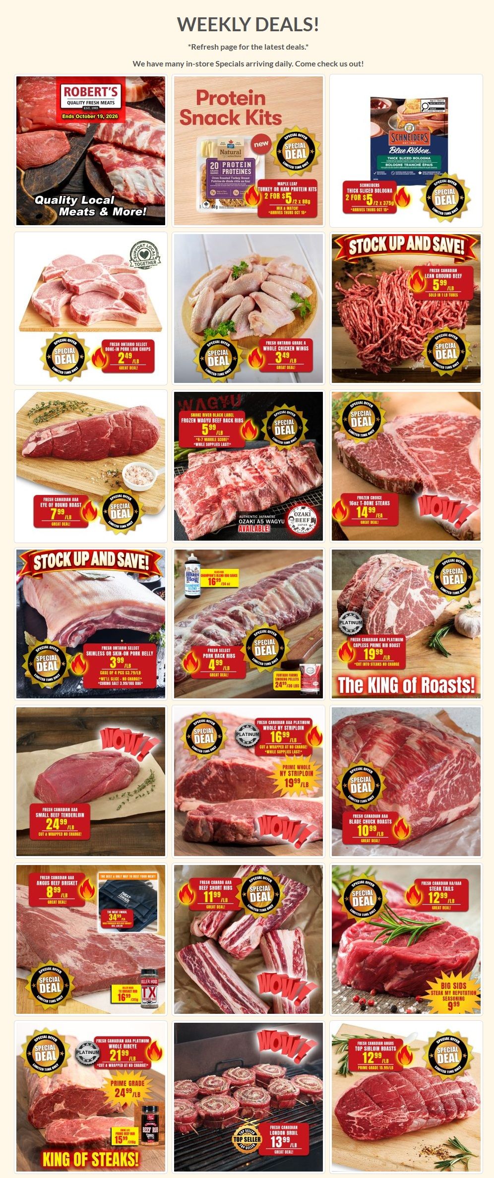 Robert's Quality Fresh Meats Flyer October 12 to 19